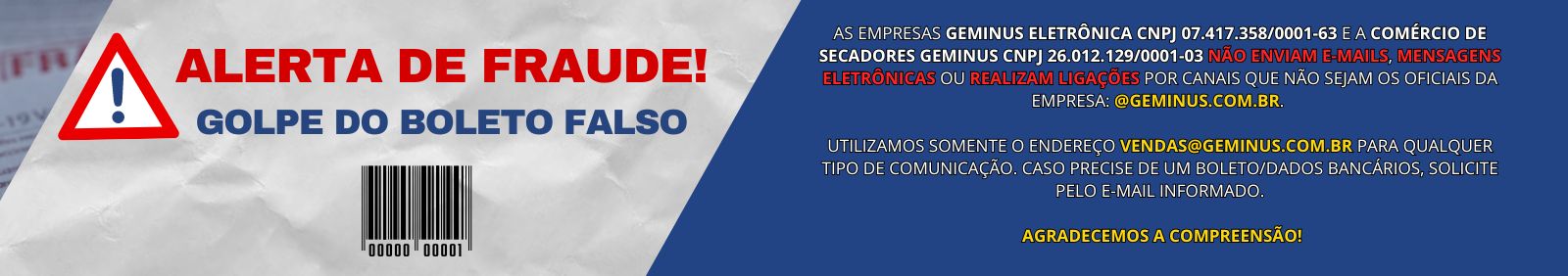 Alerta de golpe do boleto